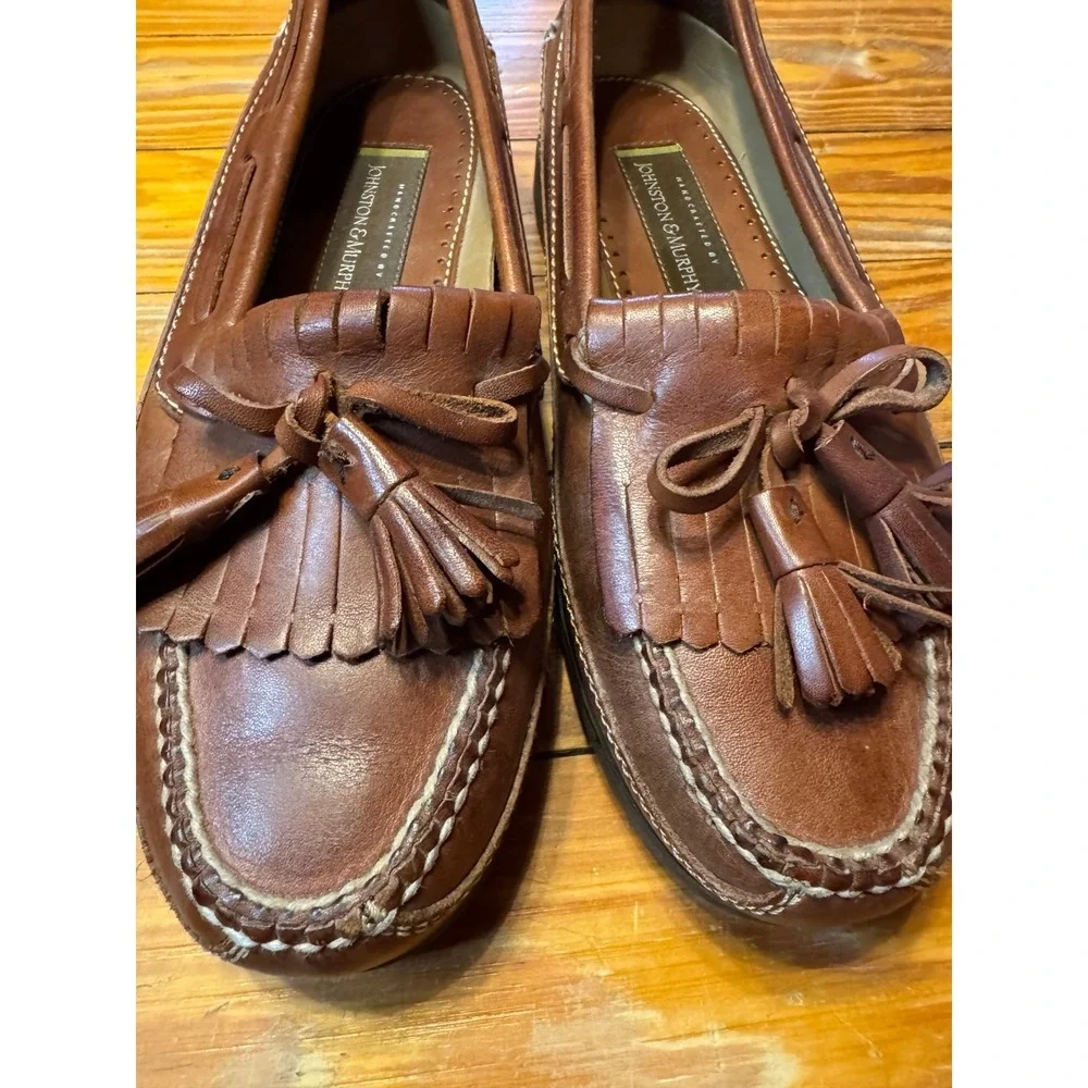 Johnston‎ & Murphy Leather Tassel Loafers Size 8.5 M
